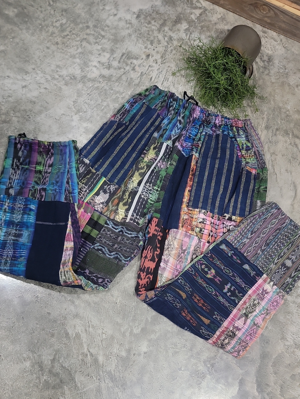 Handmade Guatamalan Huipil Woven Patchwork Pants - Picture 5 of 10